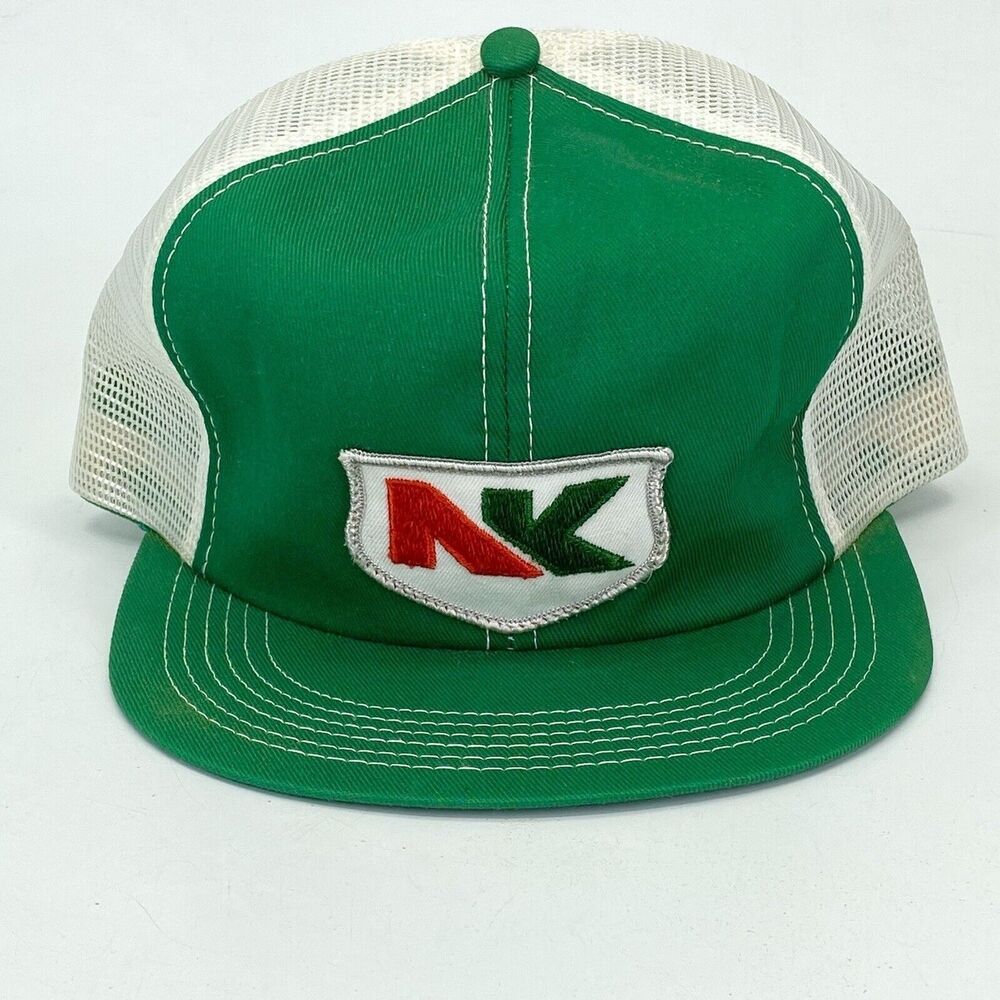 Vintage NK Northrup King Green‎ K-Brand Snapback Trucker Hat Mesh